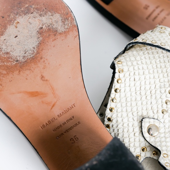 Isabel Marant -Jaeryn studded snake-effect leather - Picture 8 of 8